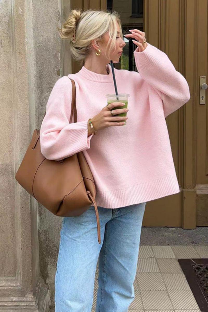 Pudra Pembe Oversize Triko Siaora