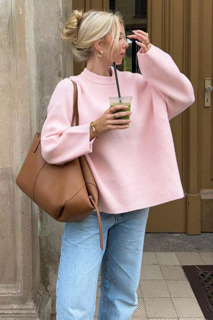 Pudra Pembe Oversize Triko Siaora