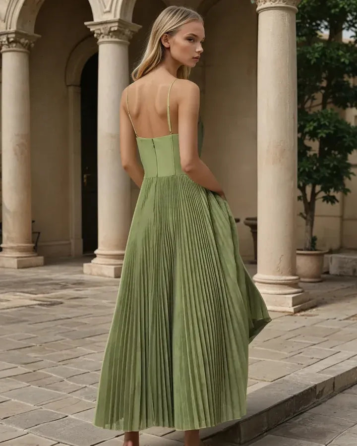 Sırt Detaylı Elegan Midi Elbise Siaora