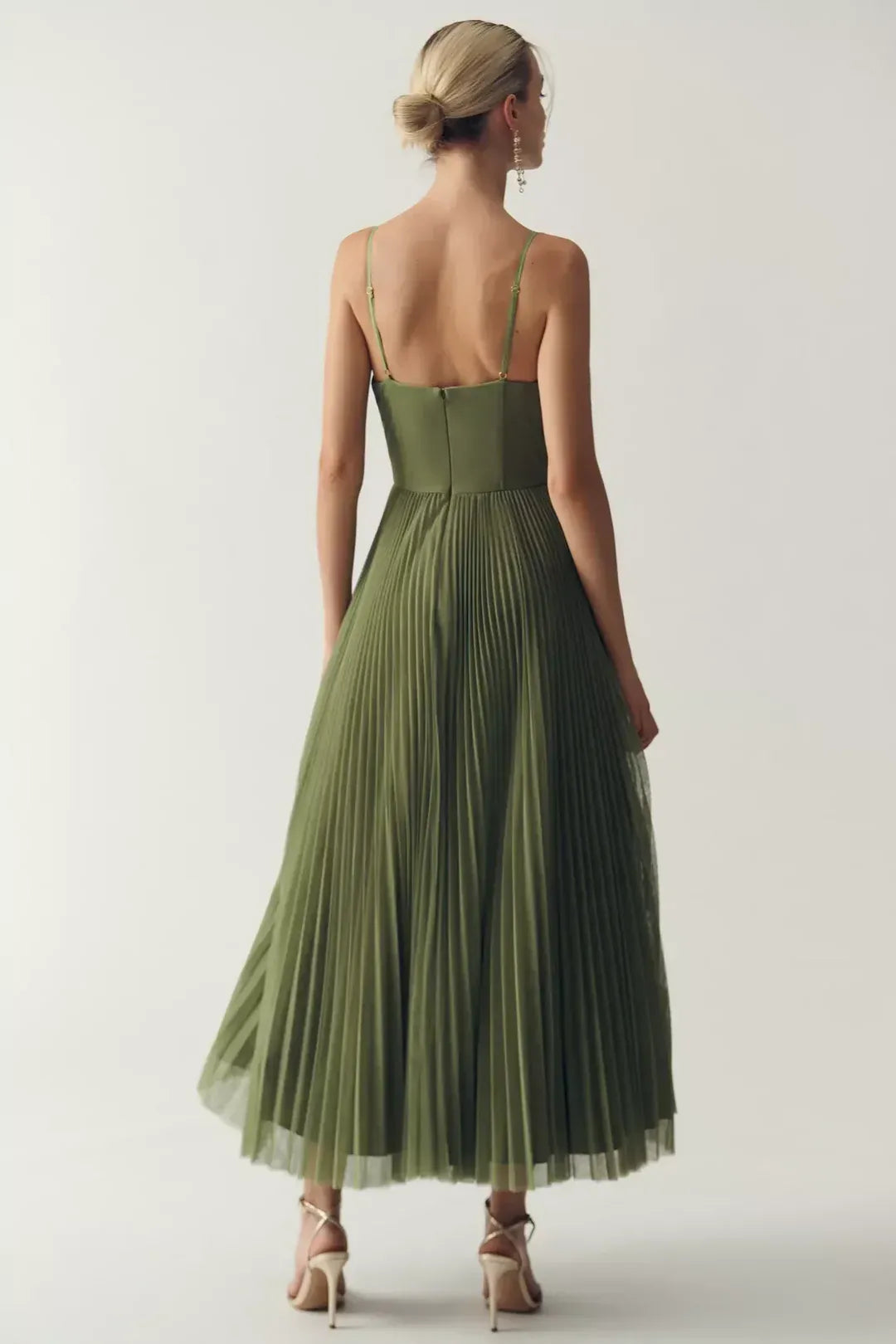 Sırt Detaylı Elegan Midi Elbise Siaora