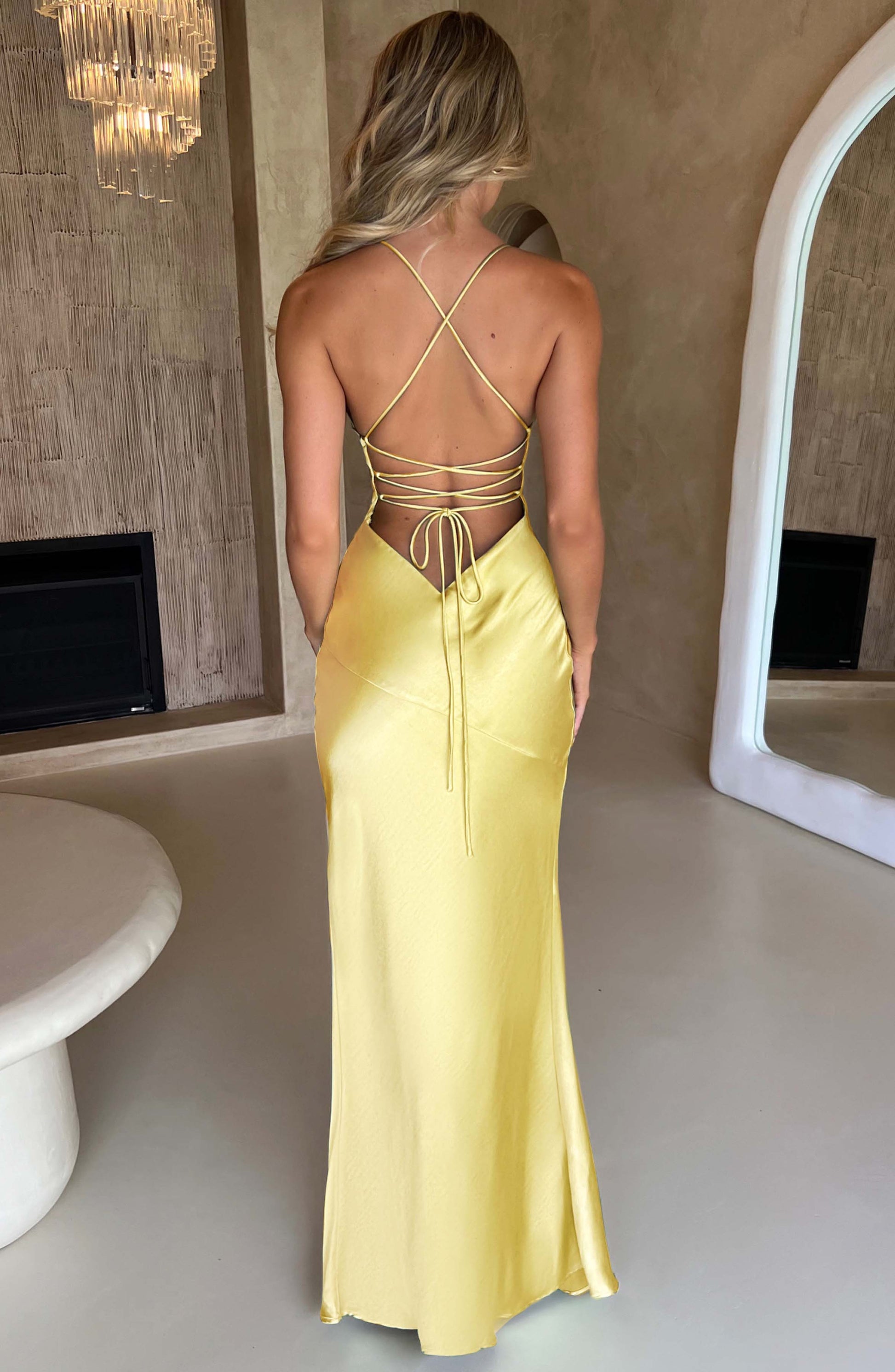 Natalie | Saten Maksi Elbise THESVELTECHIC