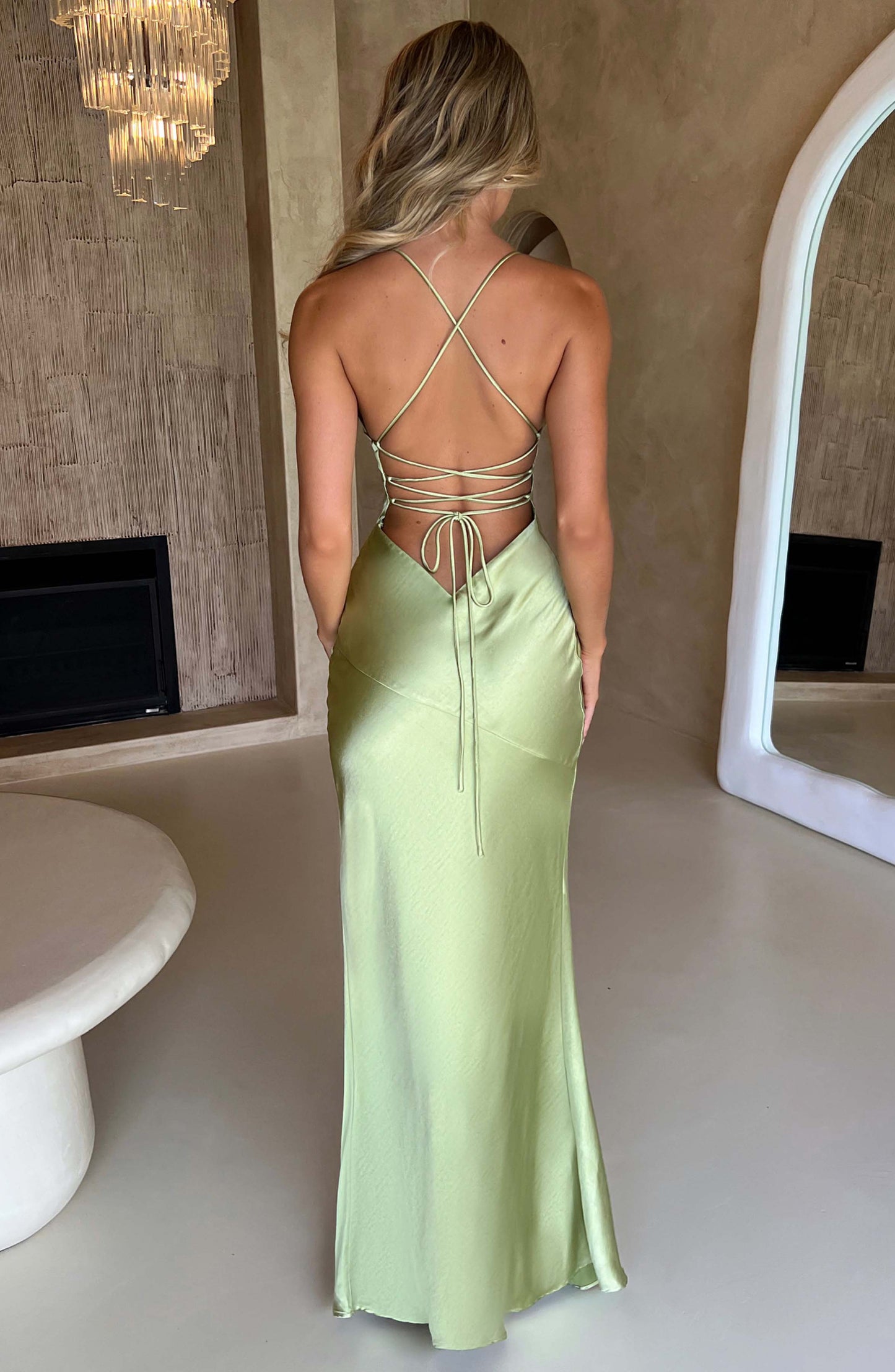 Natalie | Saten Maksi Elbise THESVELTECHIC