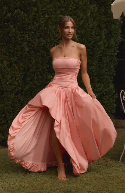 Jillian Maxi Elbise - Toz Pembe Niebbla