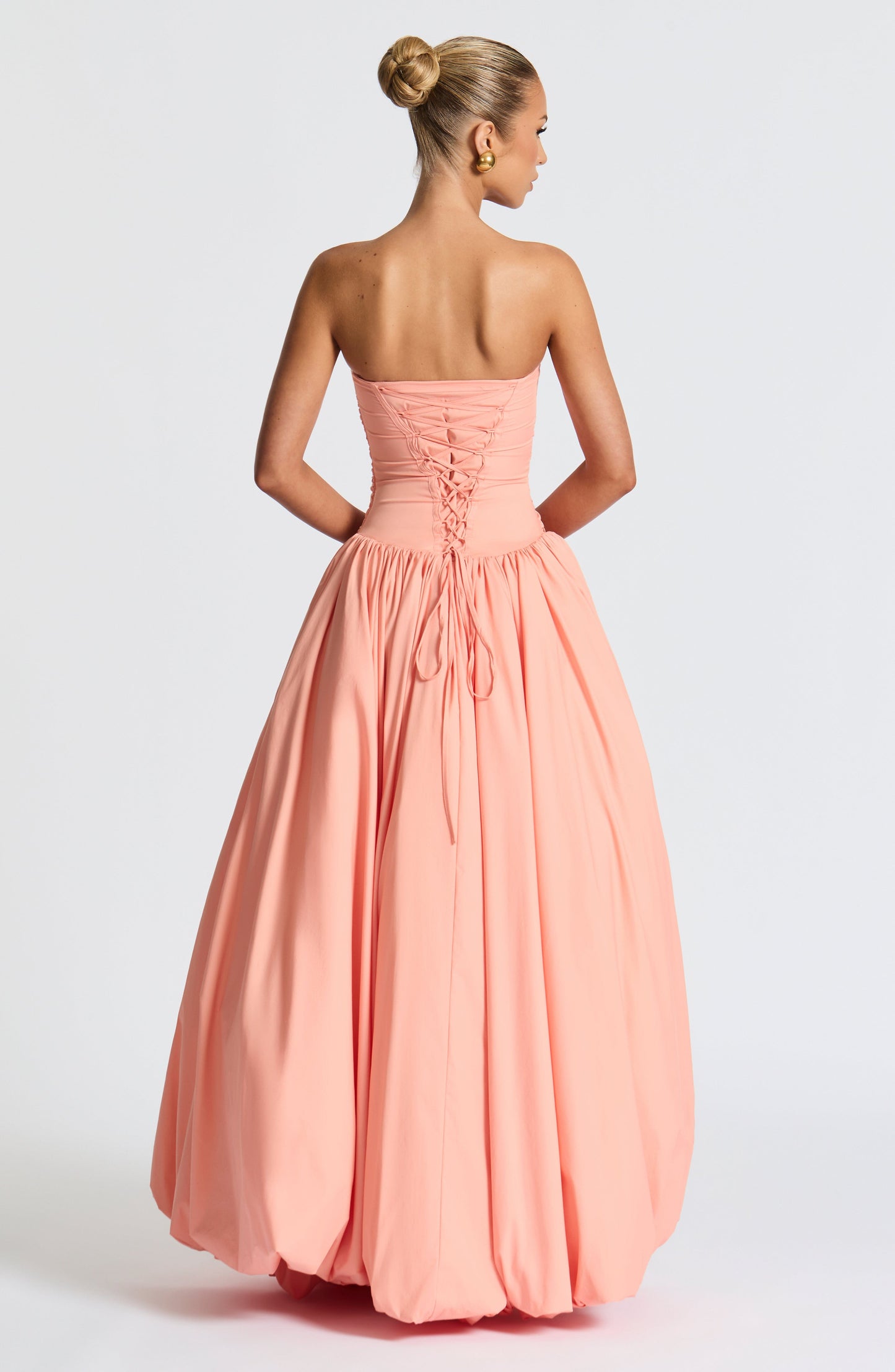 Jillian Maxi Elbise - Toz Pembe Niebbla