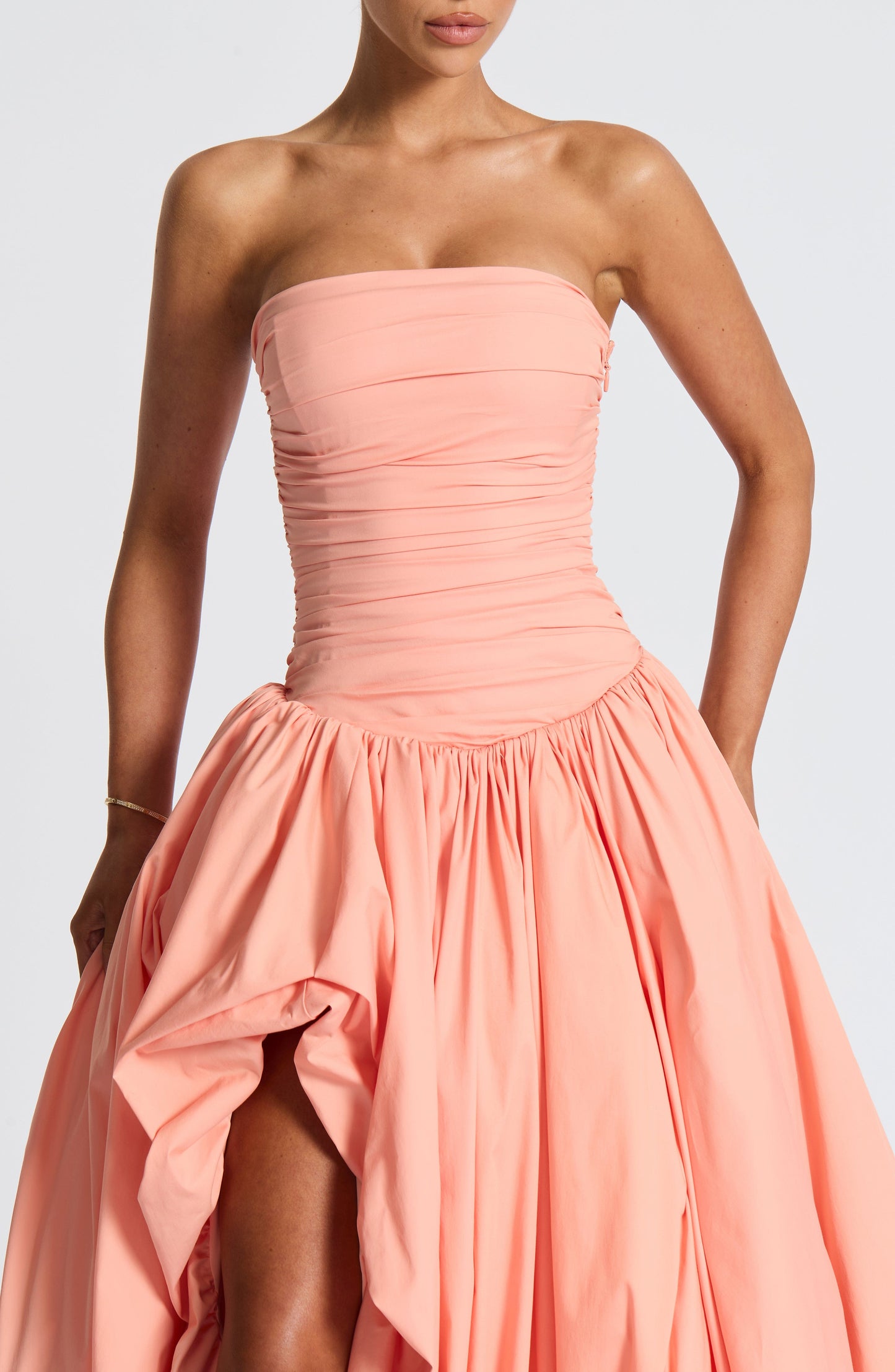 Jillian Maxi Elbise - Toz Pembe Niebbla