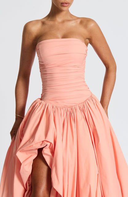 Jillian Maxi Elbise - Toz Pembe Niebbla