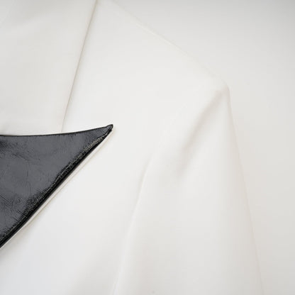 Aurora Siyah-Beyaz Blazer Elbise Siaora