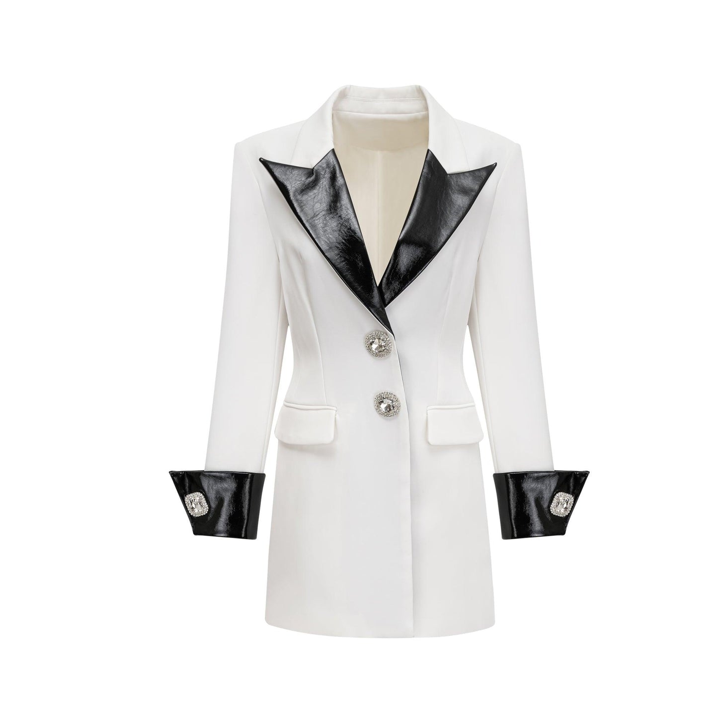 Aurora Siyah-Beyaz Blazer Elbise Siaora