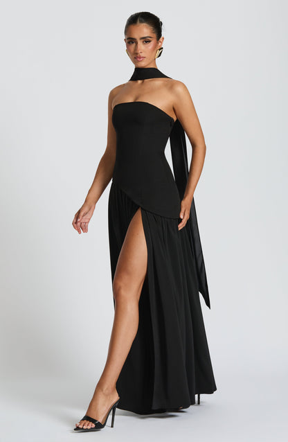 Maliyah Maxi Elbise - Siyah Niebbla