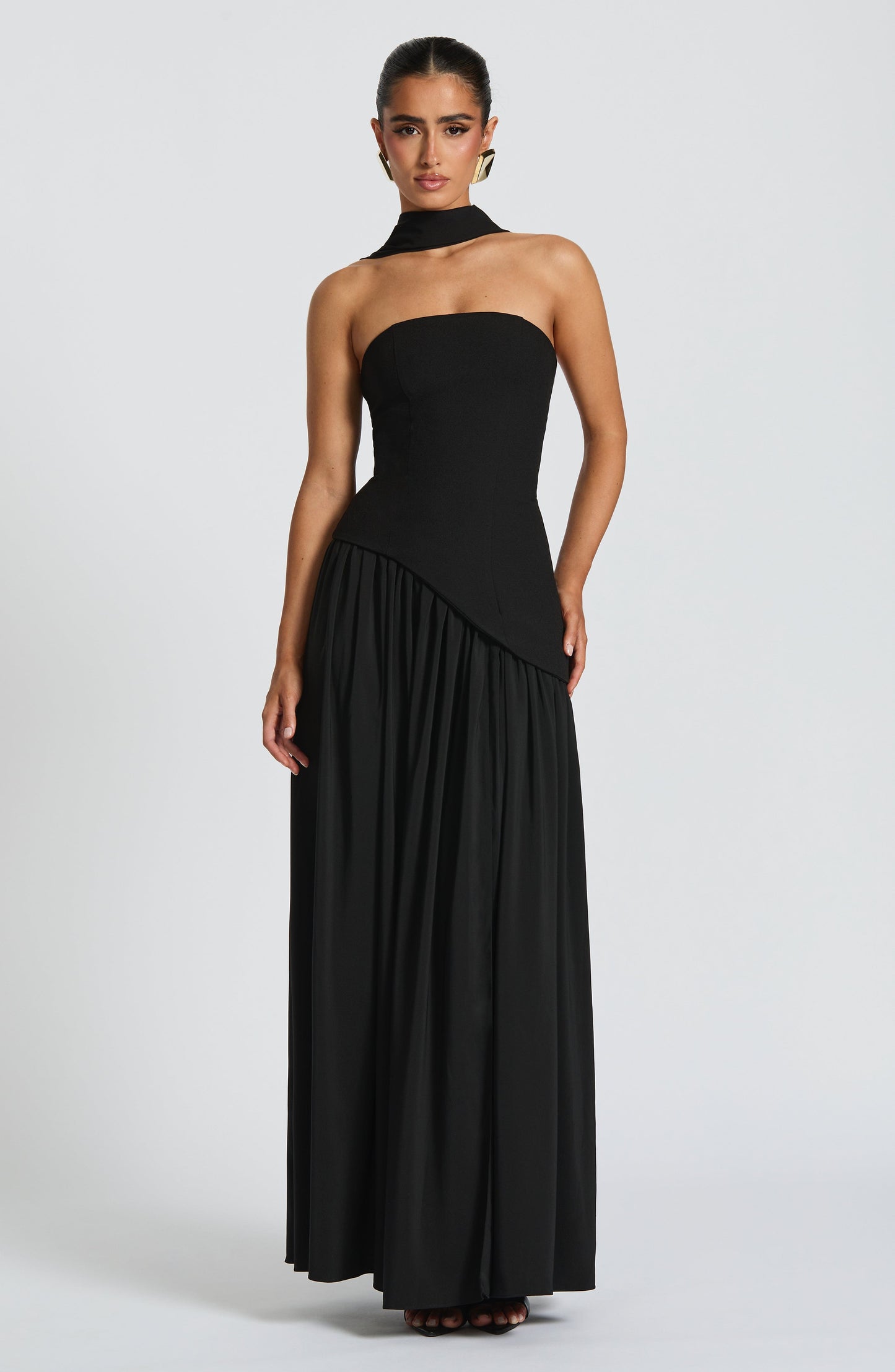 Maliyah Maxi Elbise - Siyah Niebbla