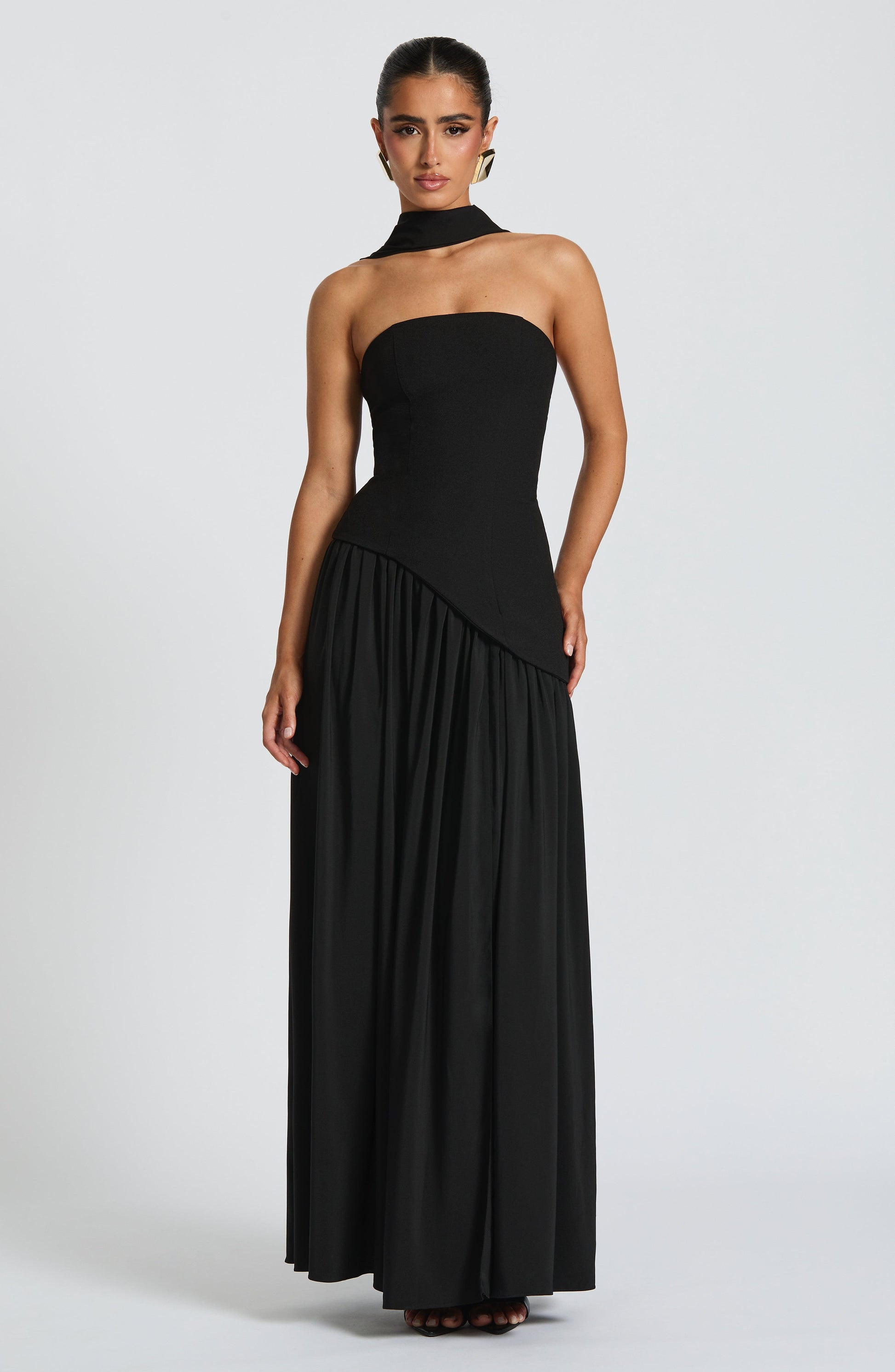 Maliyah Maxi Elbise - Siyah Niebbla