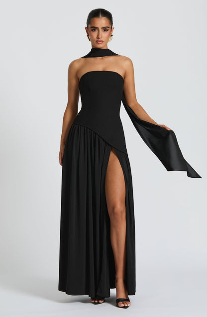 Maliyah Maxi Elbise - Siyah Niebbla