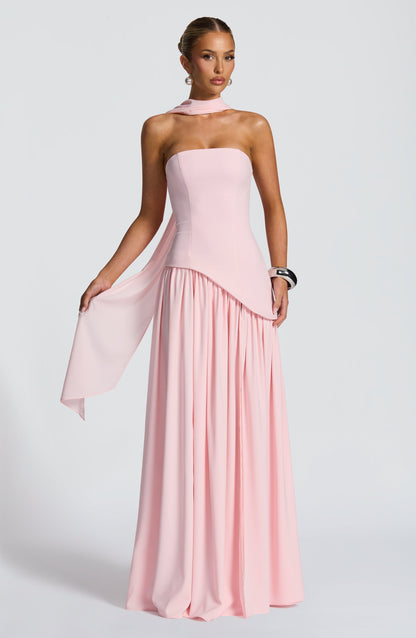 Maliyah Maxi Elbise - Pembe Niebbla