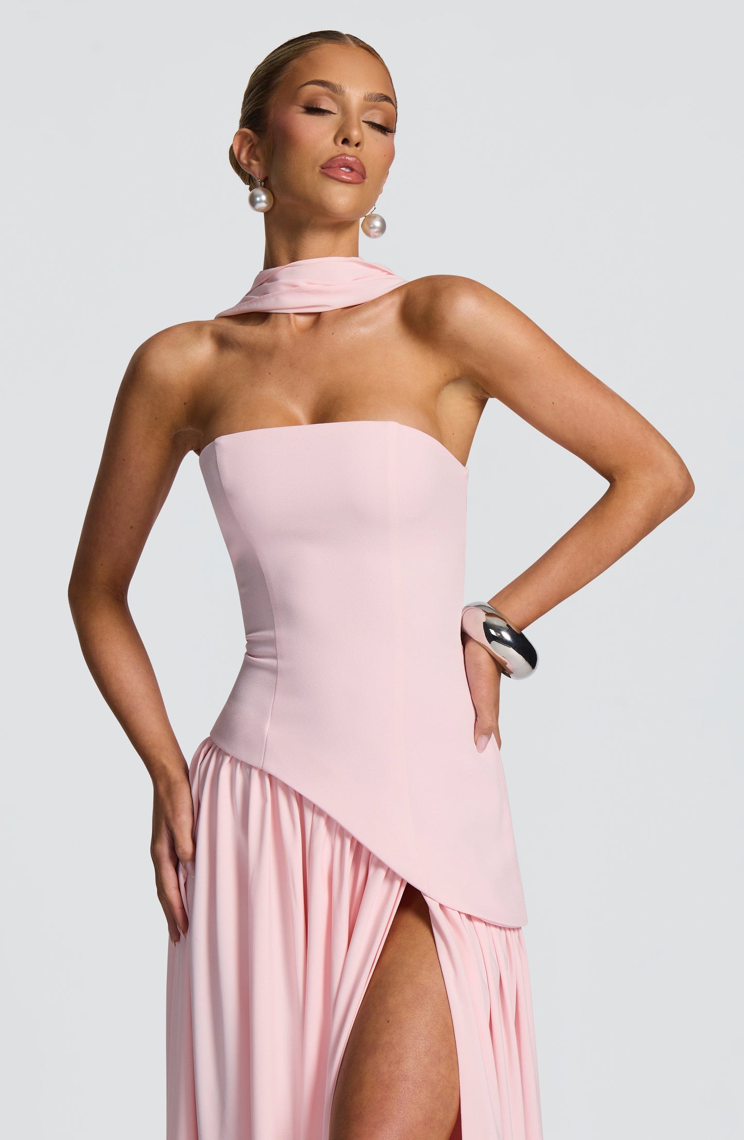 Maliyah Maxi Elbise - Pembe Niebbla