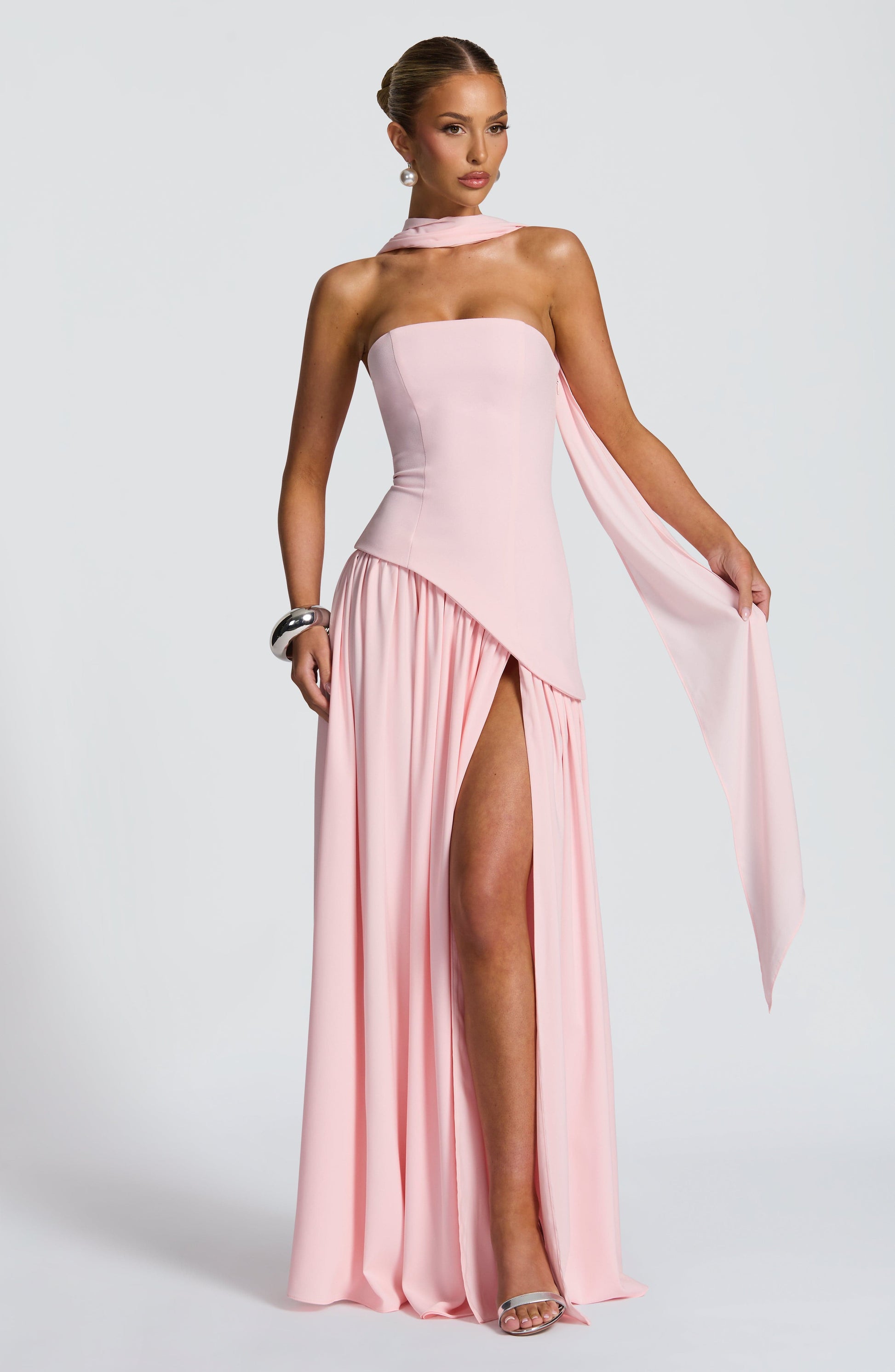 Maliyah Maxi Elbise - Pembe Niebbla