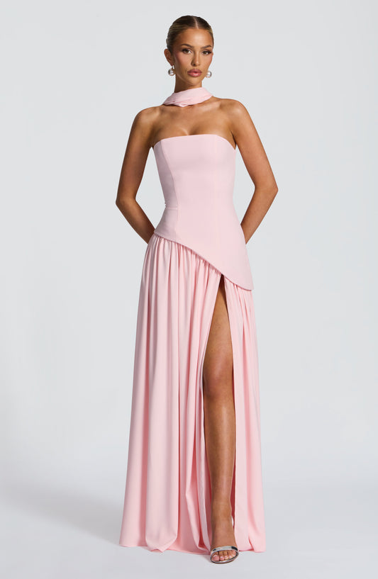 Maliyah Maxi Elbise - Pembe Niebbla