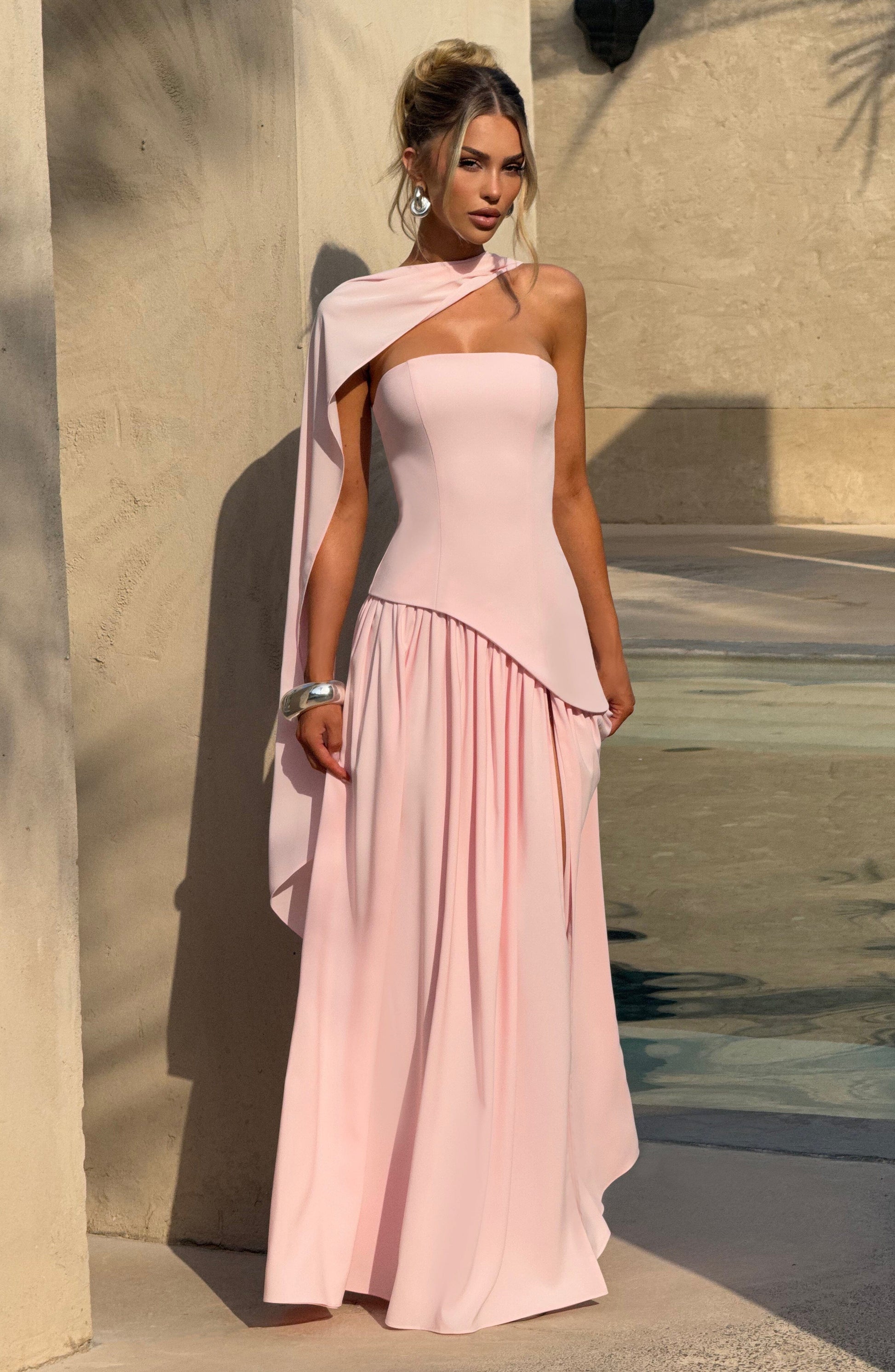 Maliyah Maxi Elbise - Pembe Niebbla
