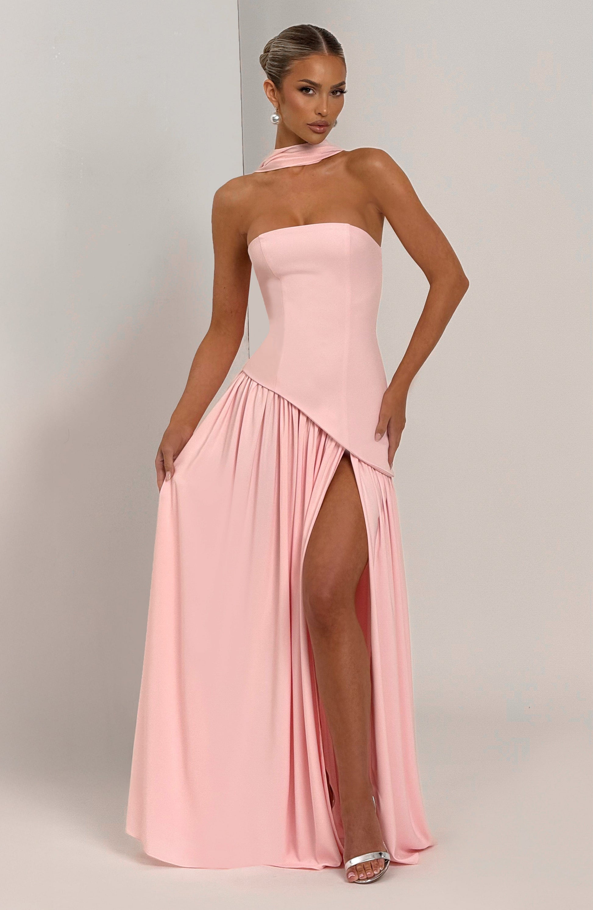 Maliyah Maxi Elbise - Pembe Niebbla
