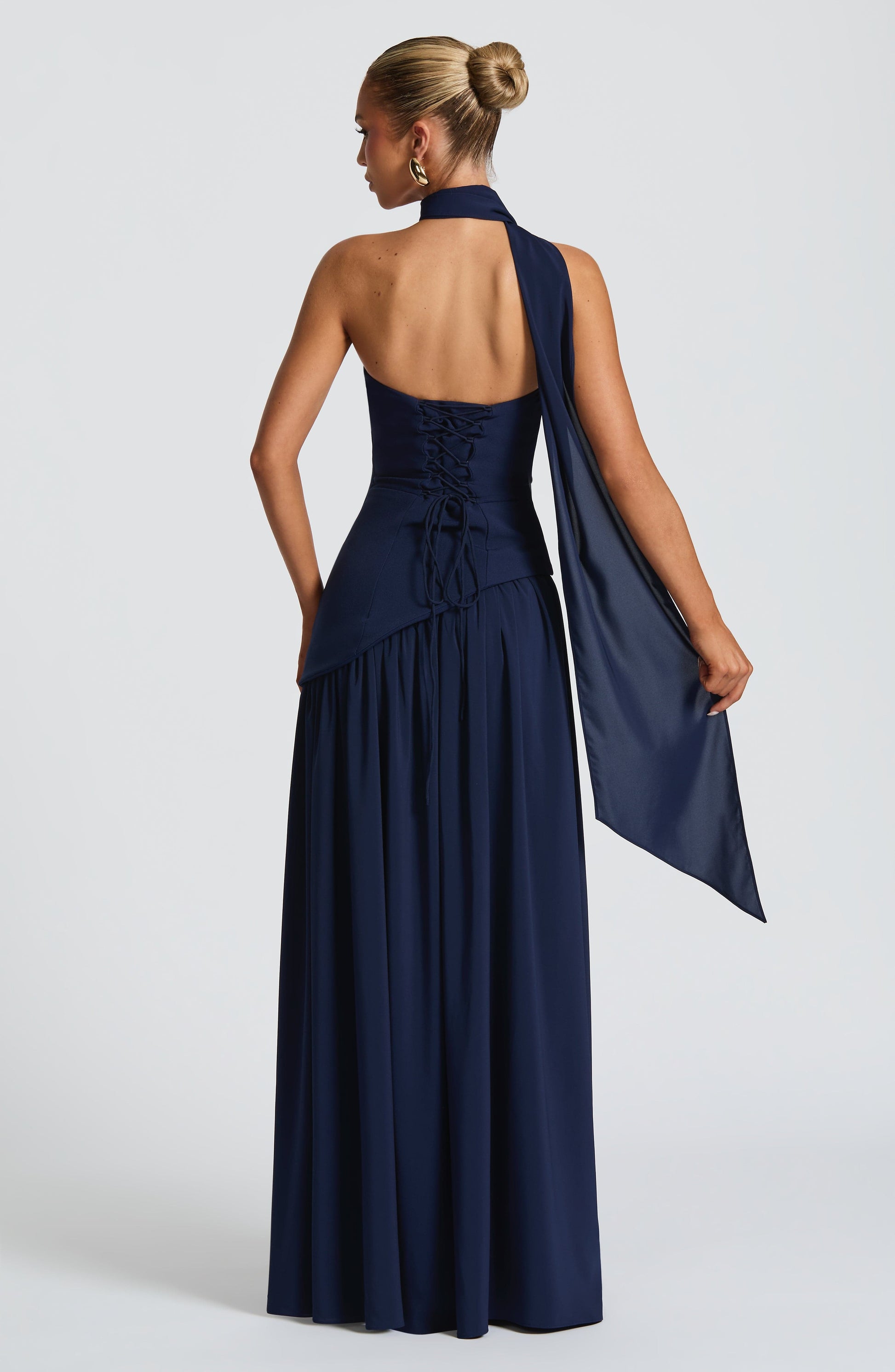 Maliyah Maxi Elbise - Lacivert Niebbla