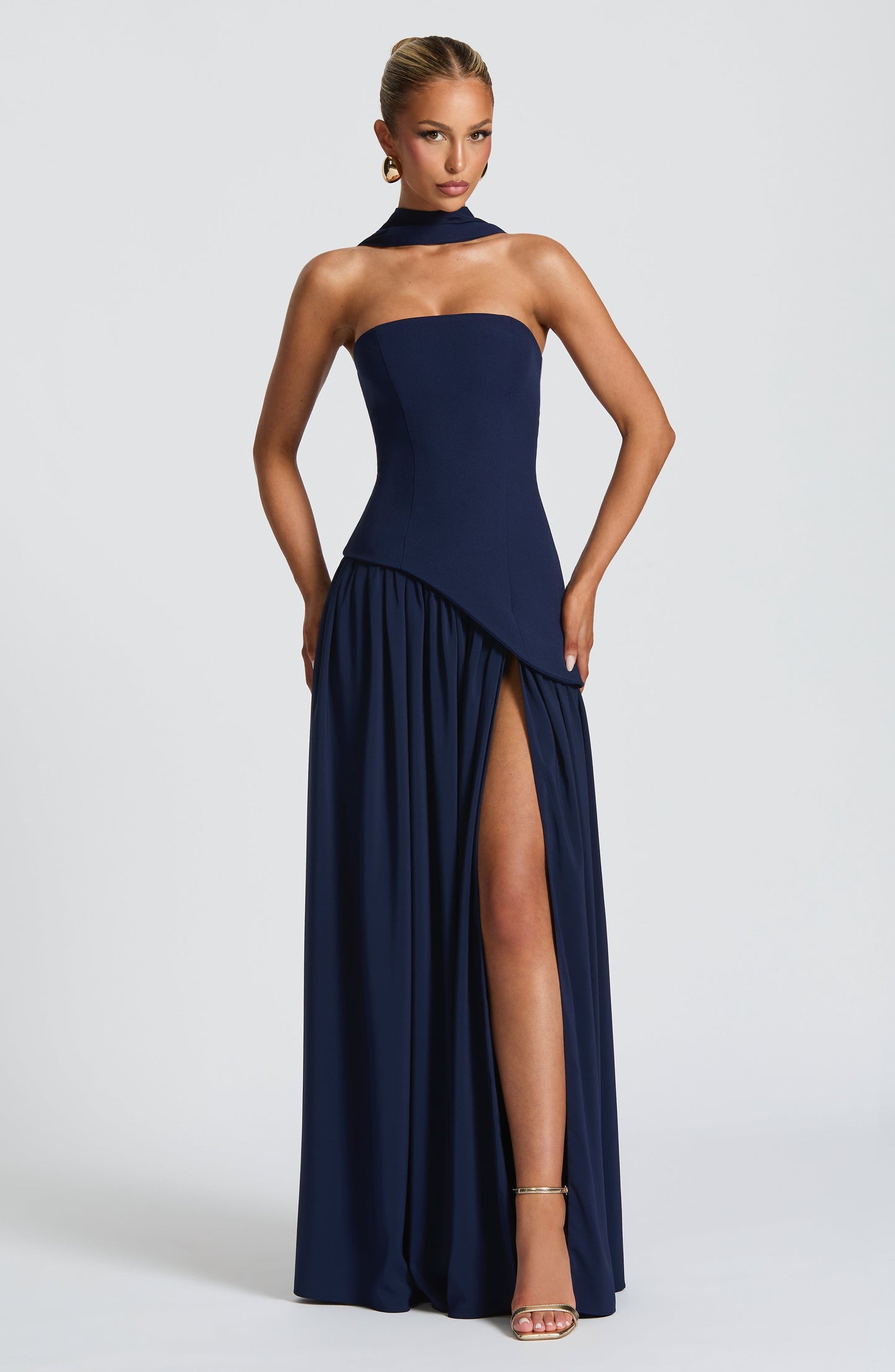 Maliyah Maxi Elbise - Lacivert Niebbla