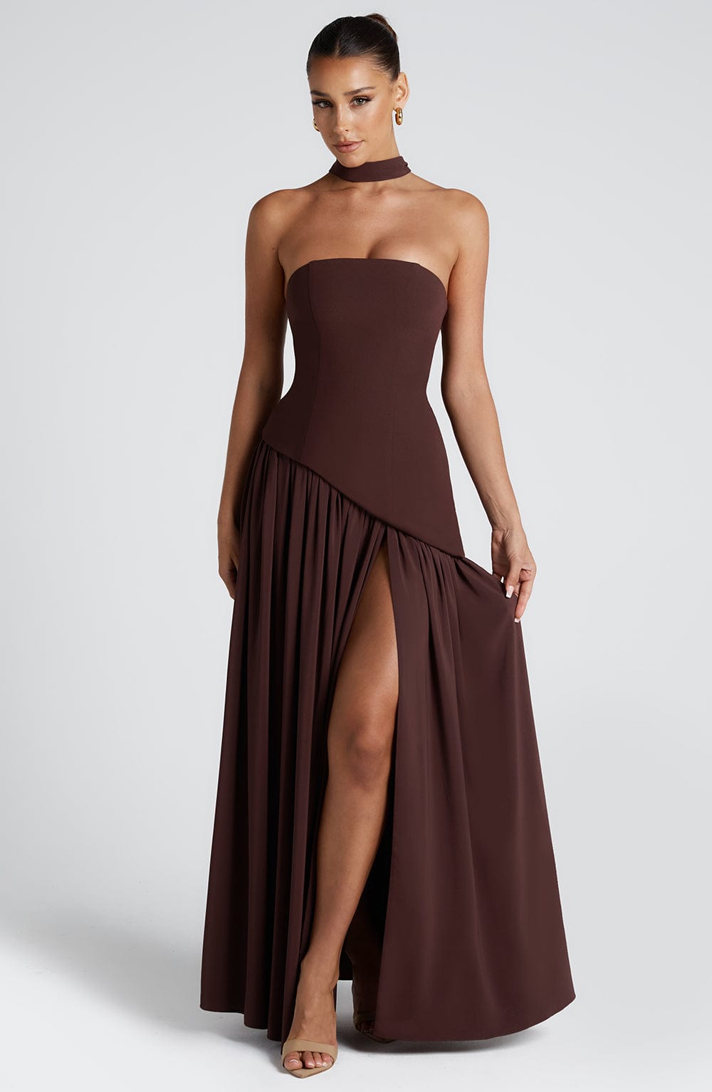 Maliyah Maxi Dress - Plum Brown Niebbla