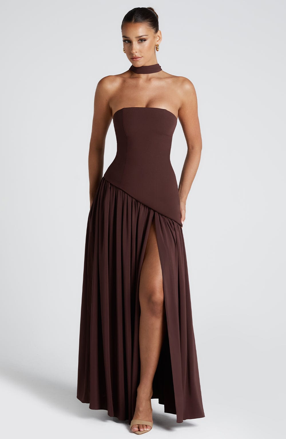 Maliyah Maxi Dress - Plum Brown Niebbla