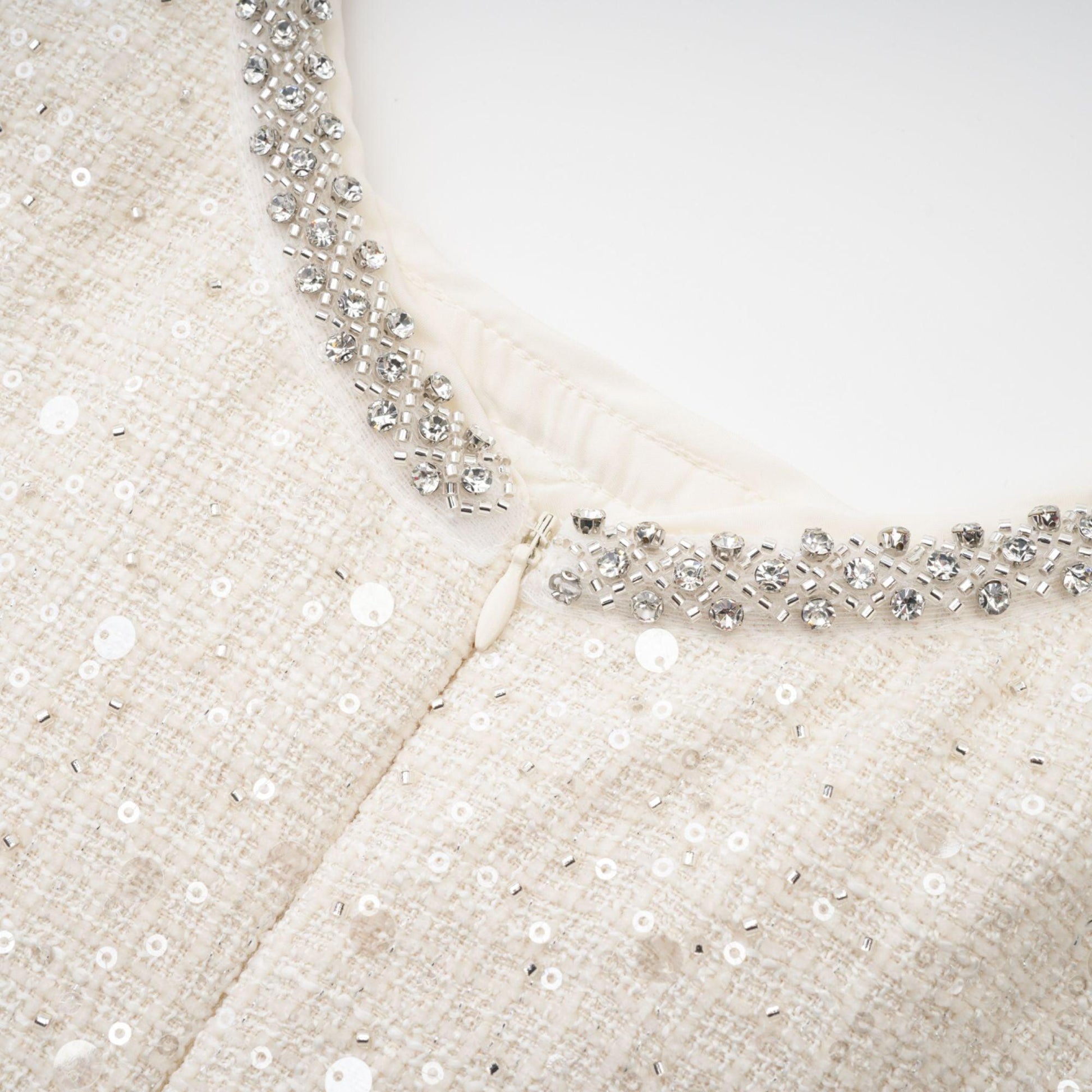 "Manon Charm" Açık Mavi Işıltılı Tweed Mini Elbise Siaora