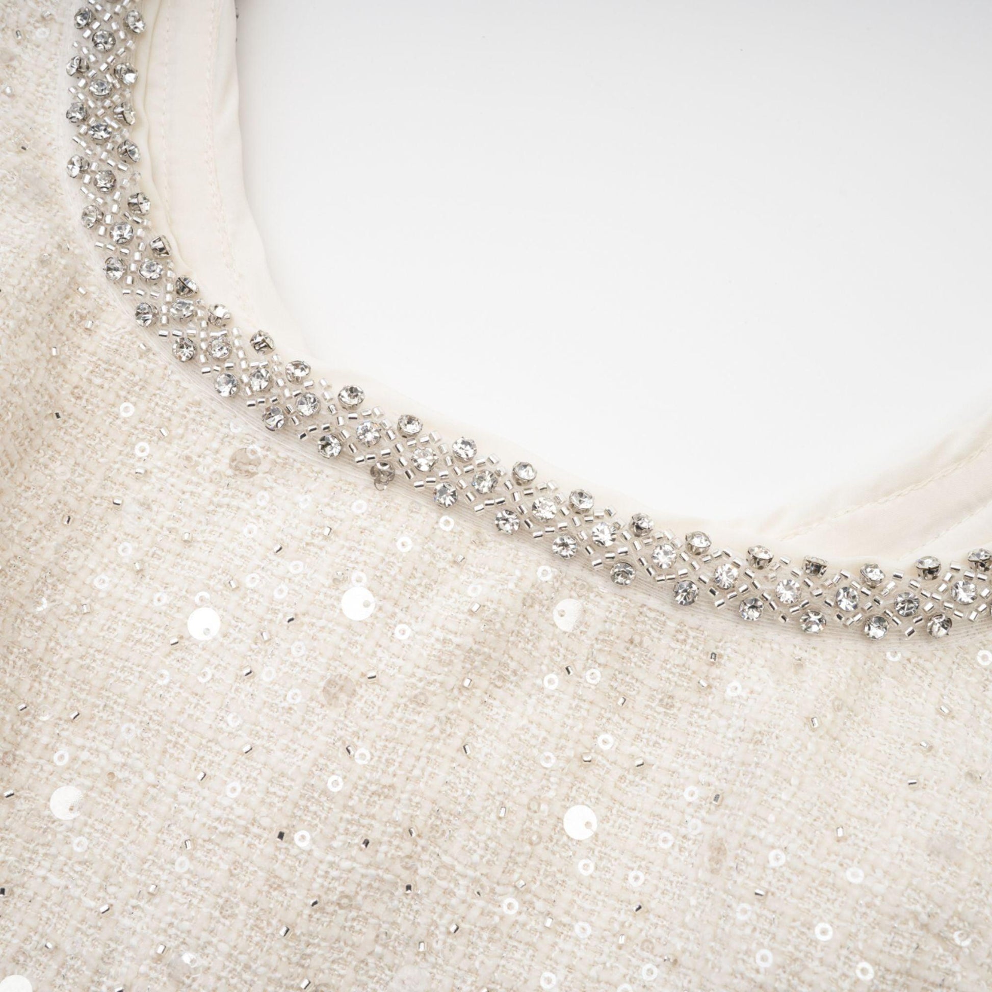 "Manon Charm" Açık Mavi Işıltılı Tweed Mini Elbise Siaora