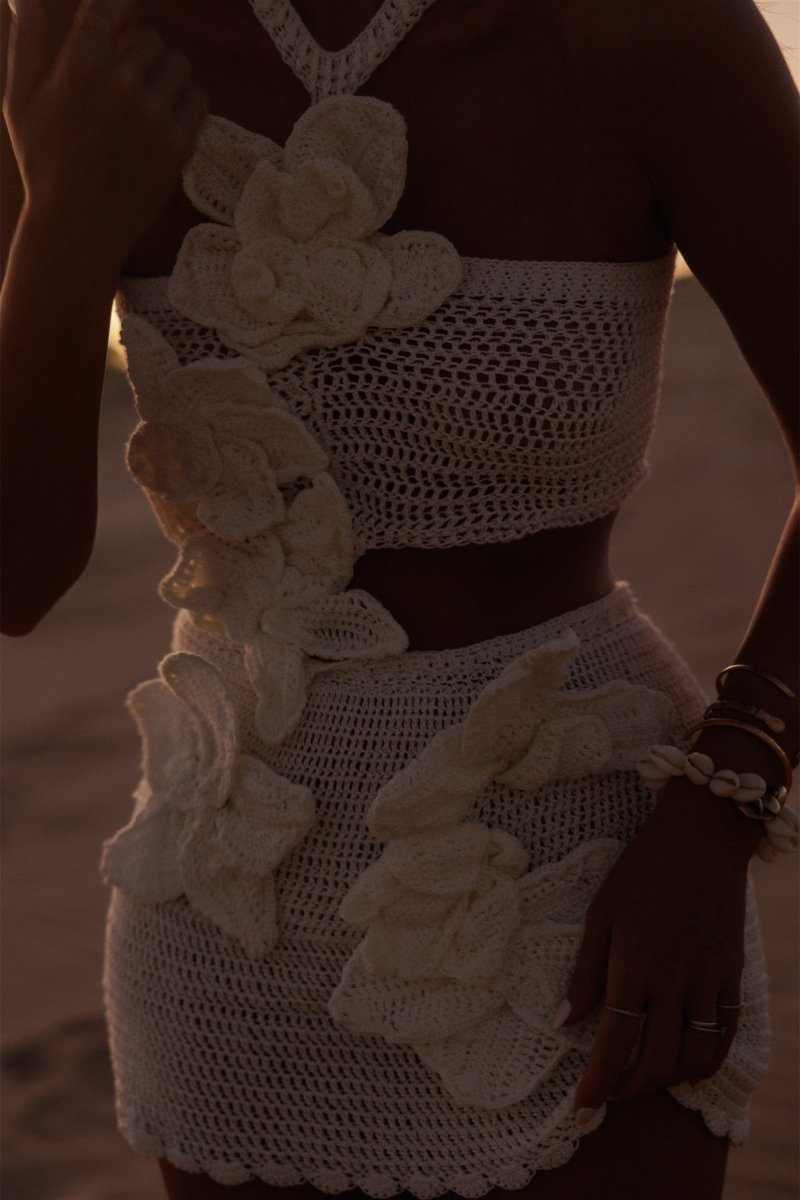 Martha Halter Örme Çiçekli Mini Elbise Niebbla
