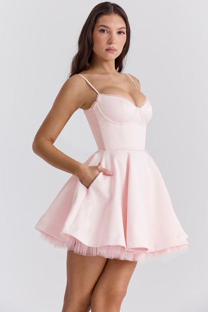 Minimoiselle Vintage Krem Tül Mini Elbise Niebbla