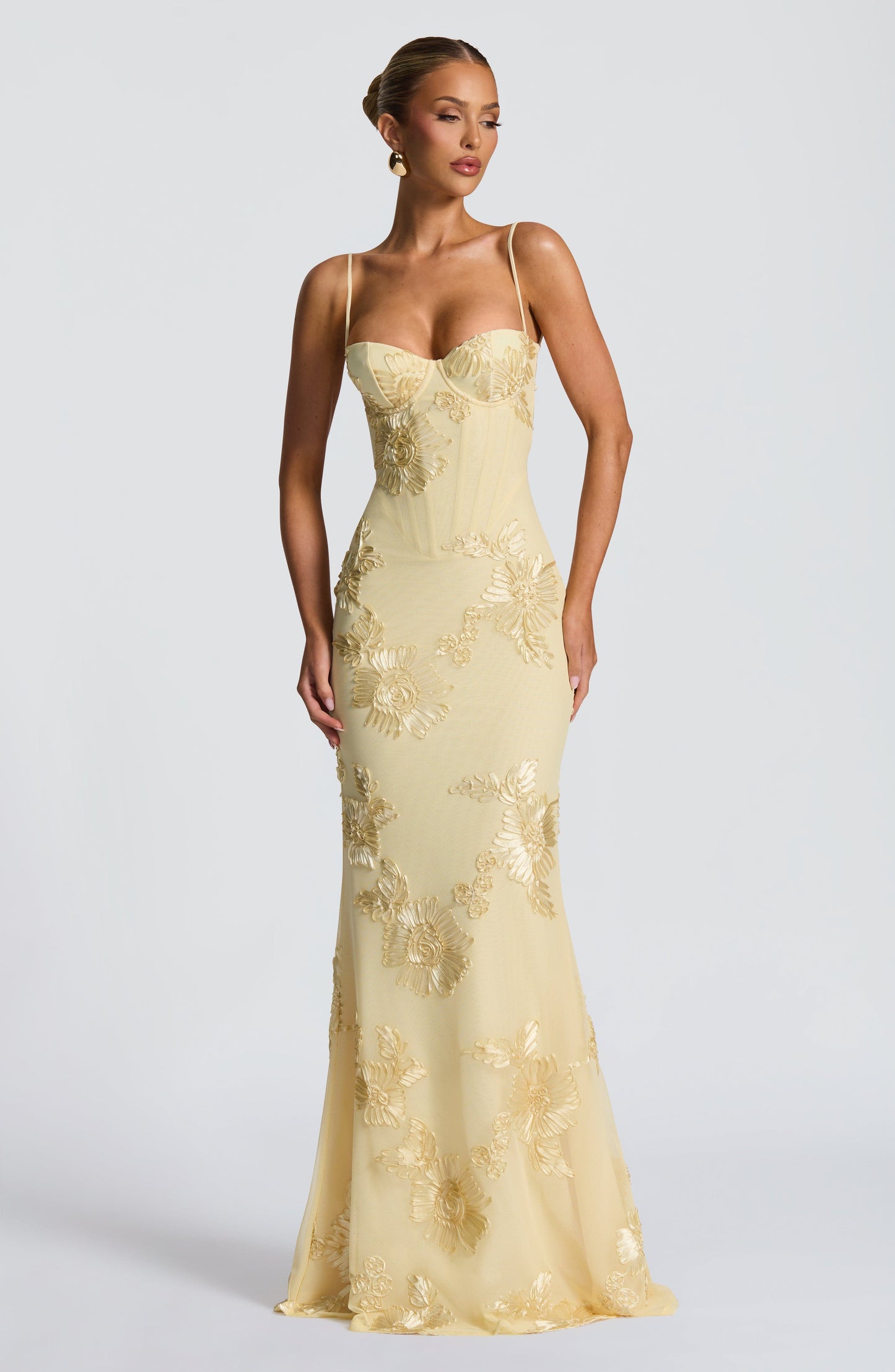 Nefertiti Maxi Elbise - Limon Sarısı Niebbla