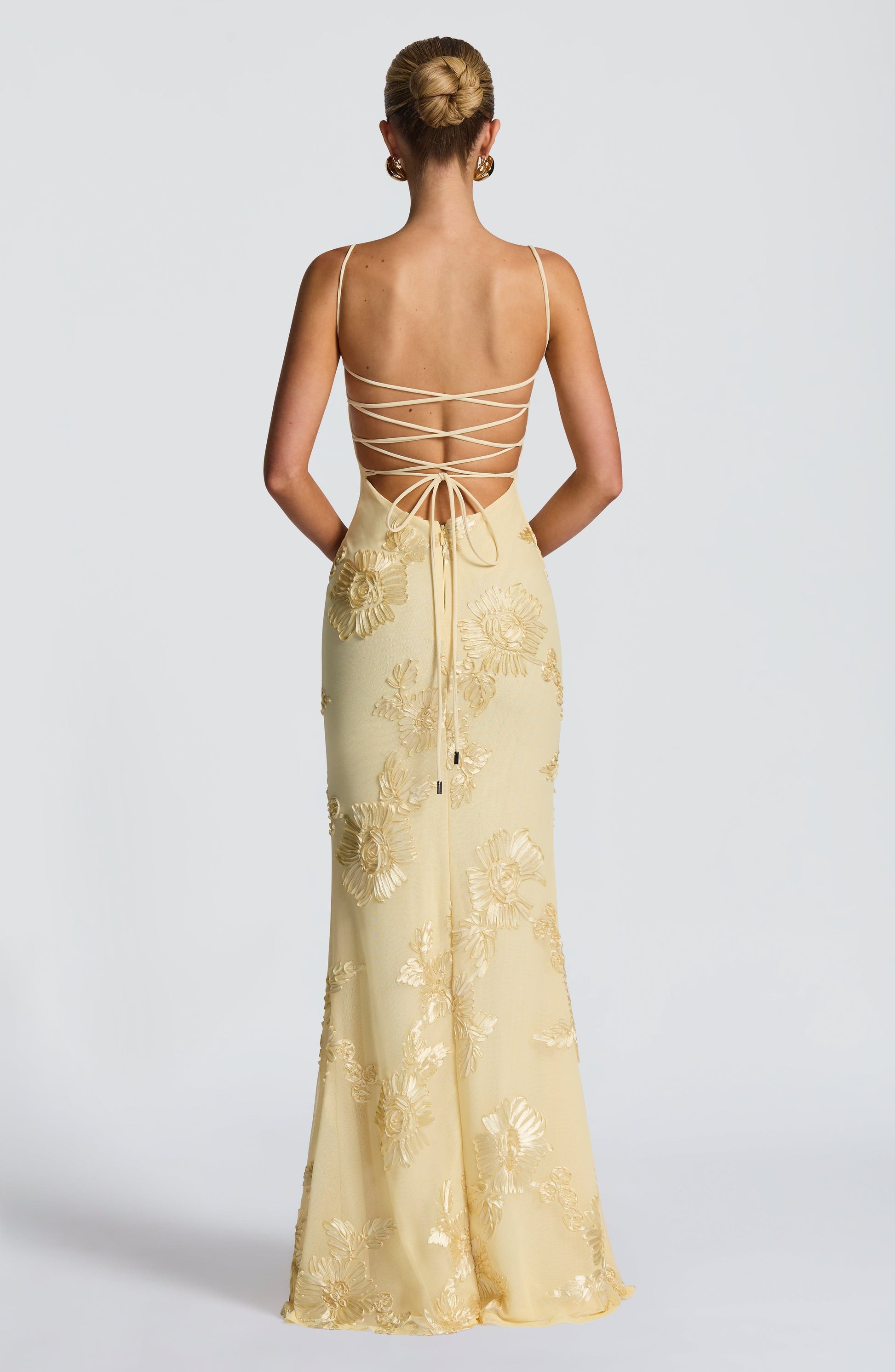 Nefertiti Maxi Elbise - Limon Sarısı Niebbla