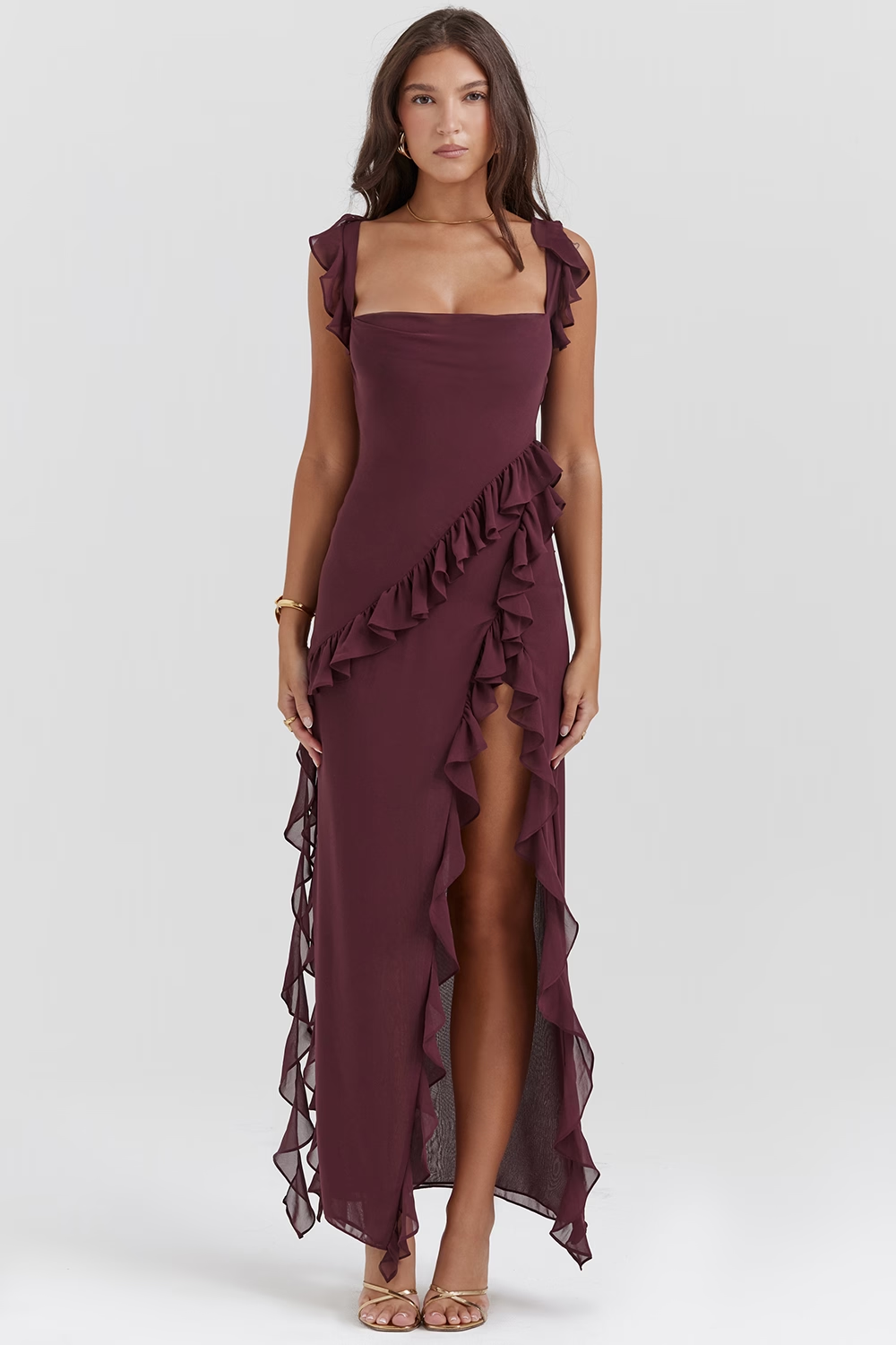 Ruffle Maxi Elbise Shine Aura