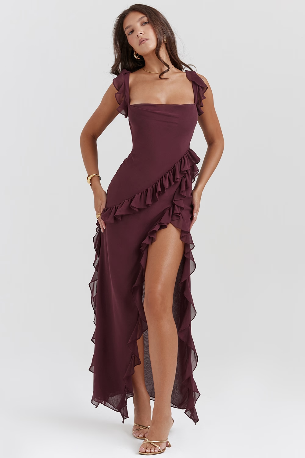Ruffle Maxi Elbise Shine Aura