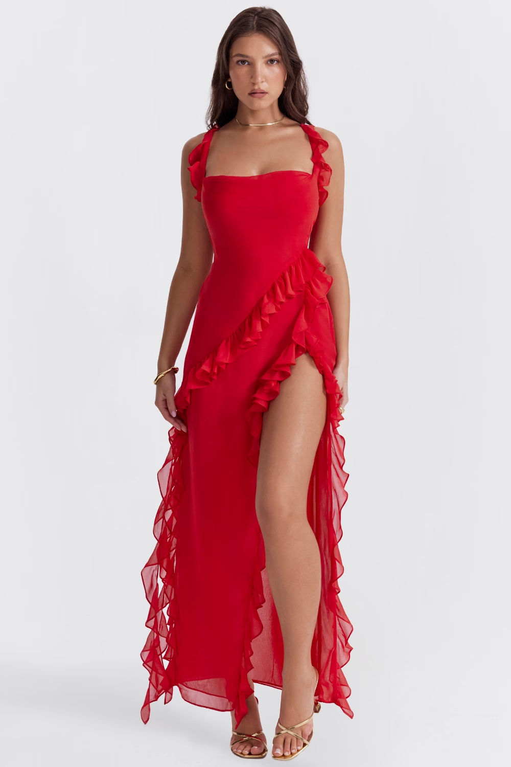 Ruffle Maxi Elbise Shine Aura