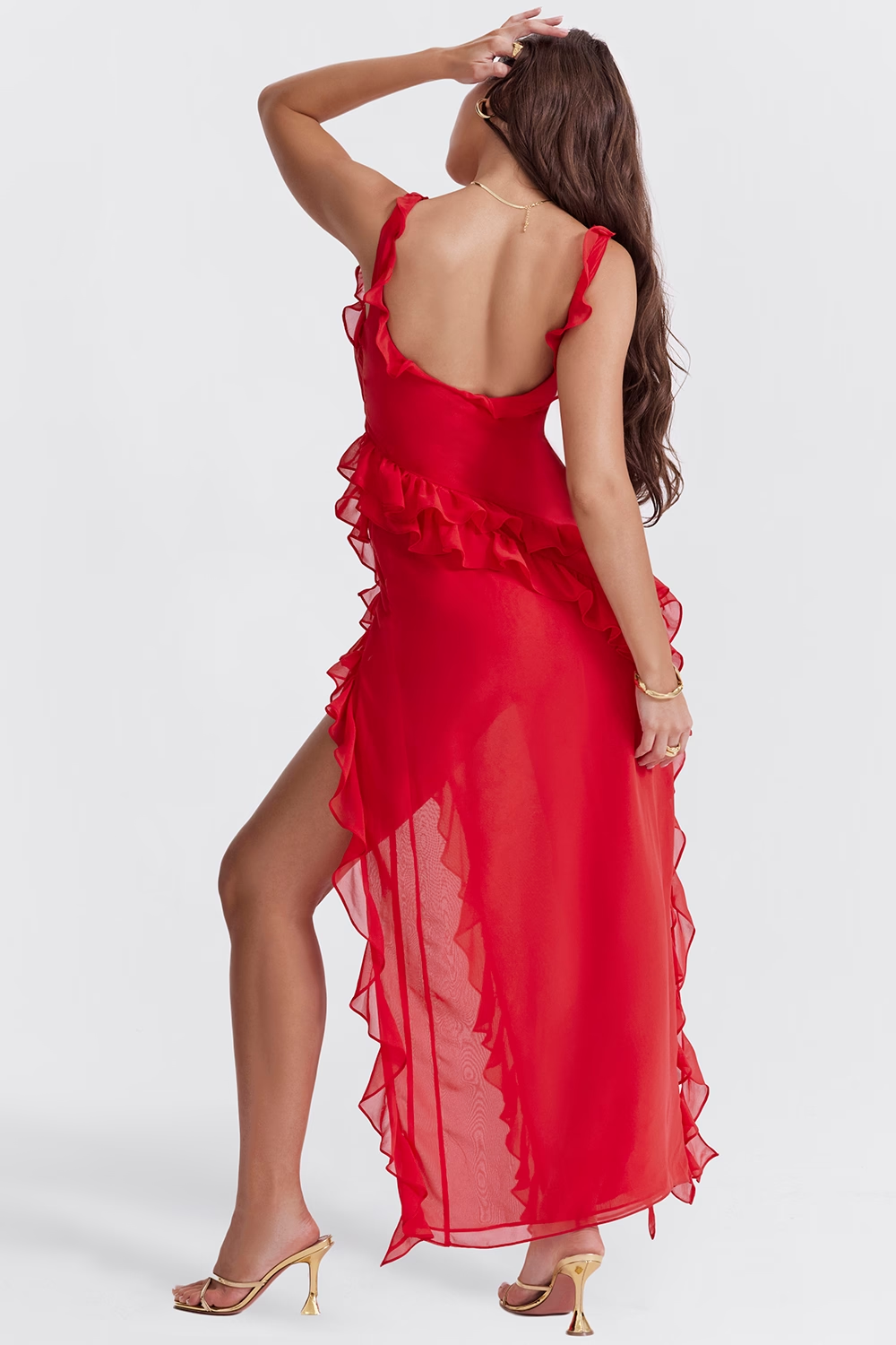 Ruffle Maxi Elbise Shine Aura