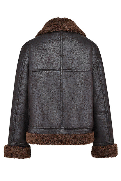 Madden Kahverengi Vegan Shearling Aviator Mont Niebbla