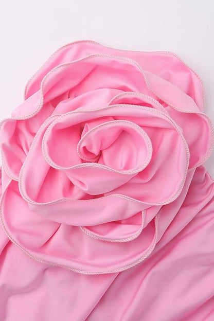 Tina Flower Straplez Midi Elbise Niebbla