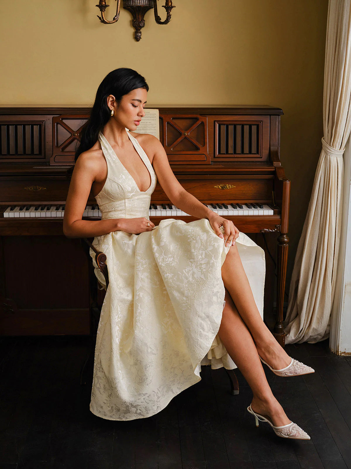 Şık Vintage Askılı Abiye Elbise Mağazam