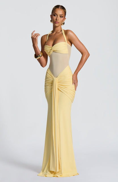 Vixen Maxi Elbise - Limon Sarısı Niebbla