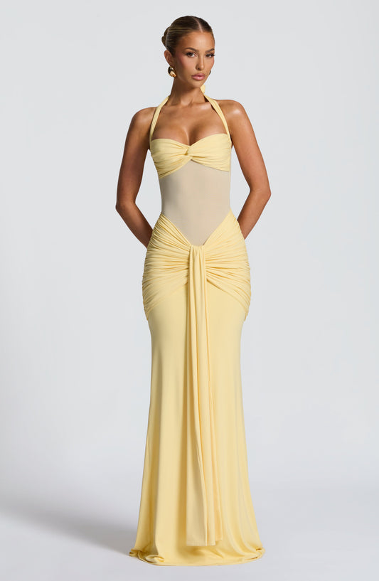 Vixen Maxi Elbise - Limon Sarısı Niebbla