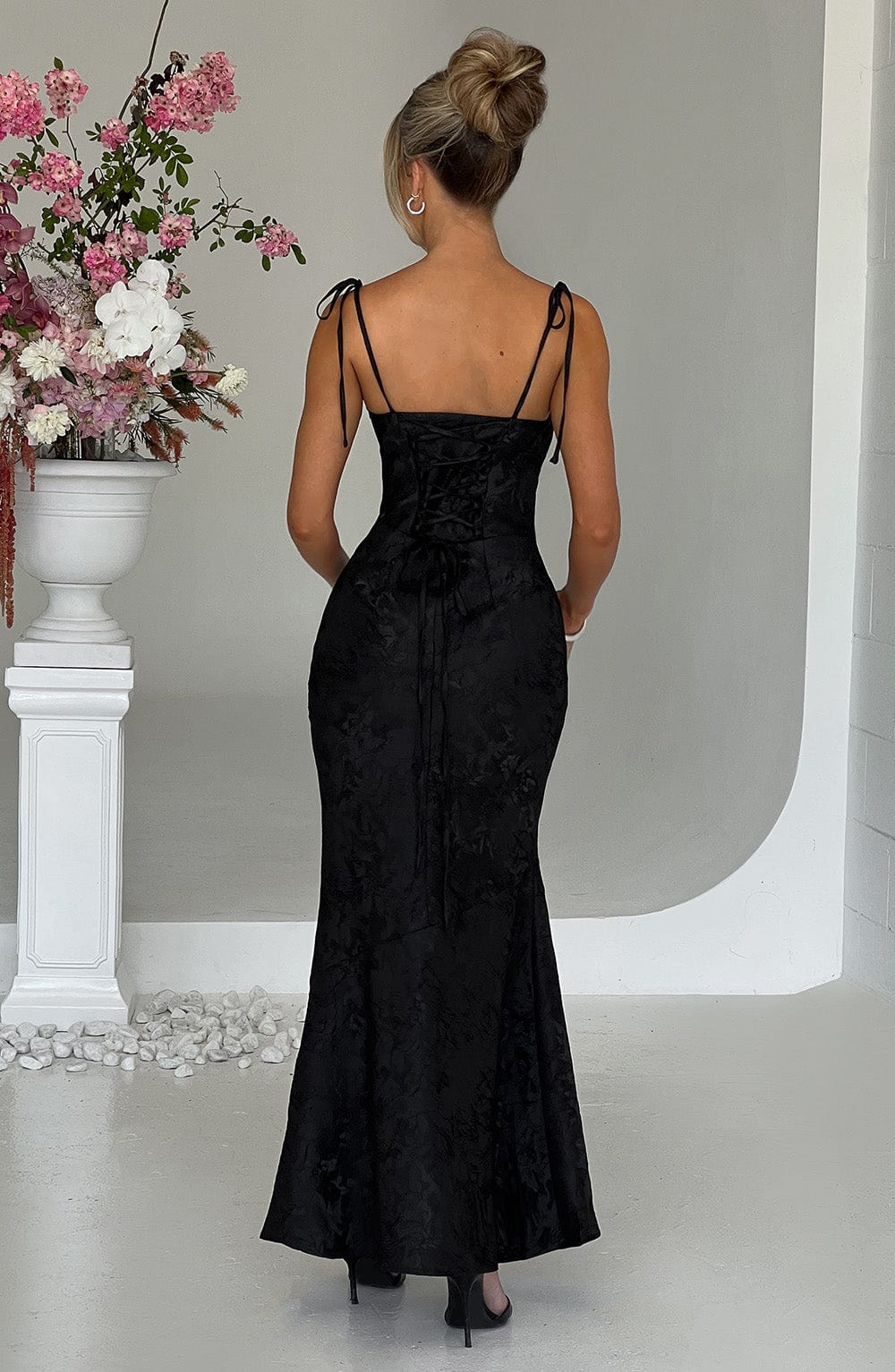 Whitney Maxi Elbise - Siyah Niebbla