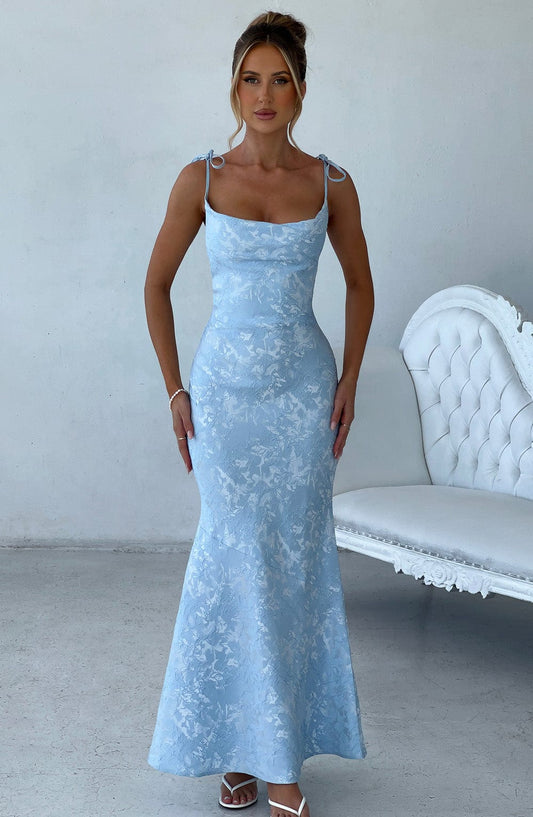 Whitney Maxi Elbise - Mavi Niebbla