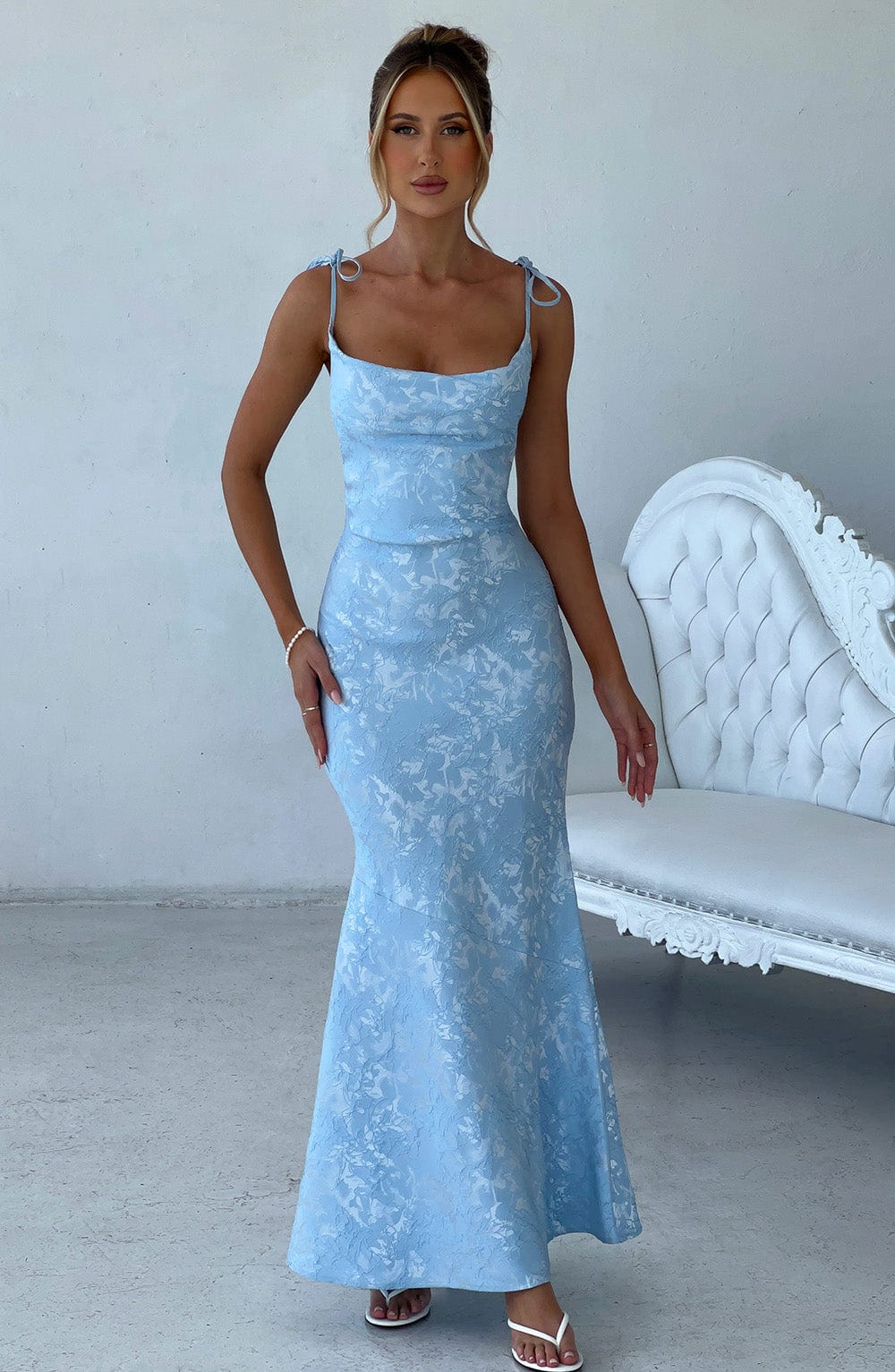 Whitney Maxi Elbise - Mavi Niebbla