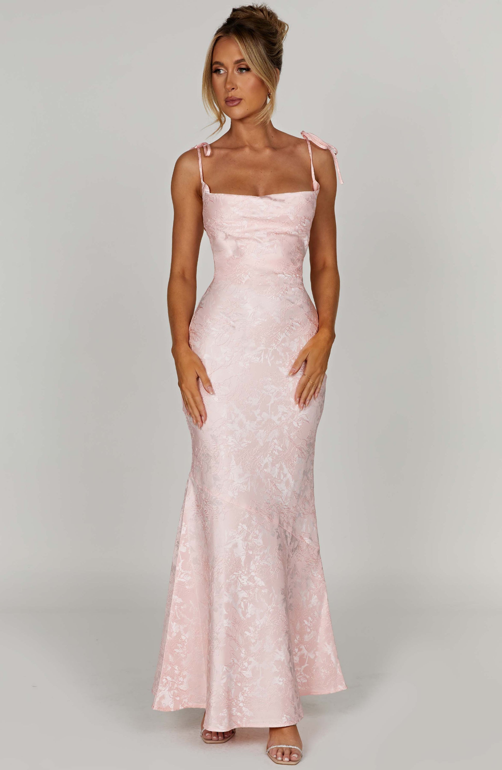 Whitney Maxi Elbise - Pembe Niebbla
