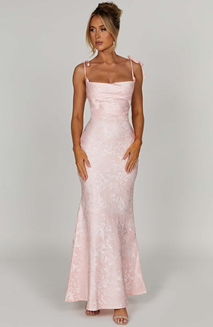 Whitney Maxi Elbise - Pembe Niebbla
