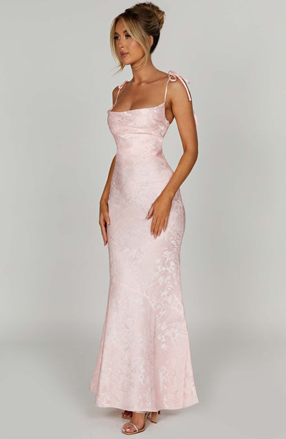 Whitney Maxi Elbise - Pembe Niebbla