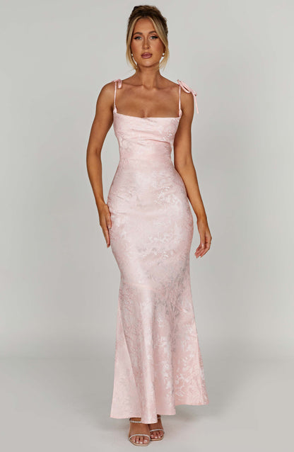 Whitney Maxi Elbise - Pembe Niebbla