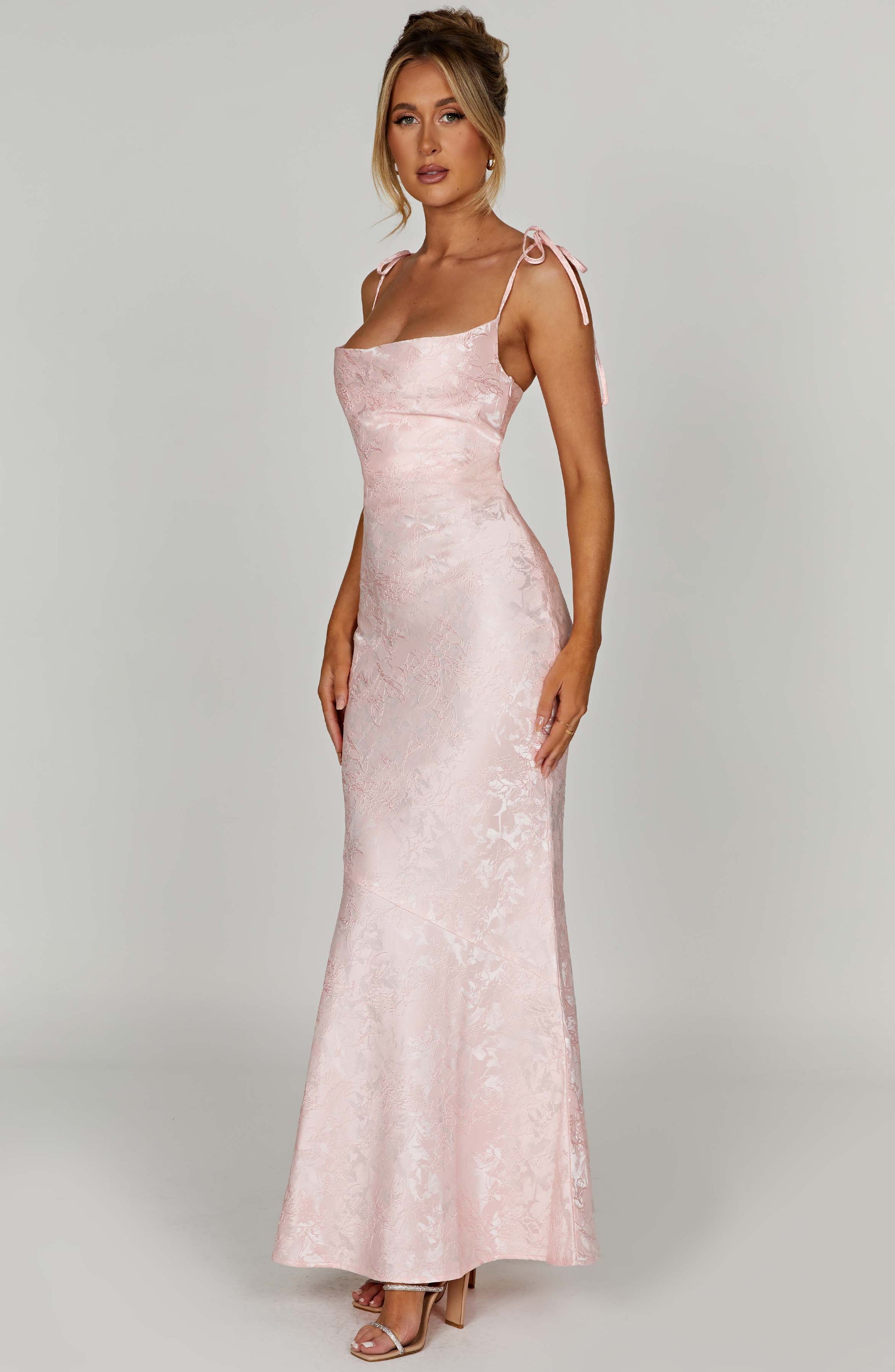 Whitney Maxi Elbise - Pembe Niebbla