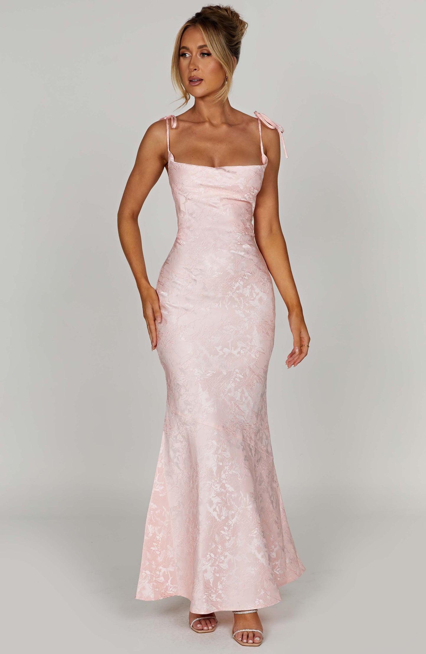 Whitney Maxi Elbise - Pembe Niebbla